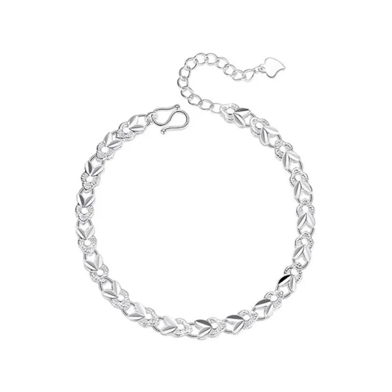Silver-White Zodiac Rabbit Bracelet for Women - Hetian Jade
