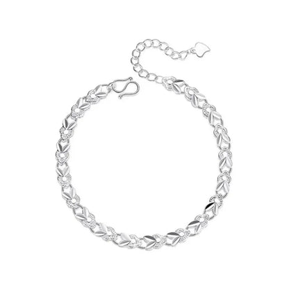 Silver-White Zodiac Rabbit Bracelet for Women - Hetian Jade