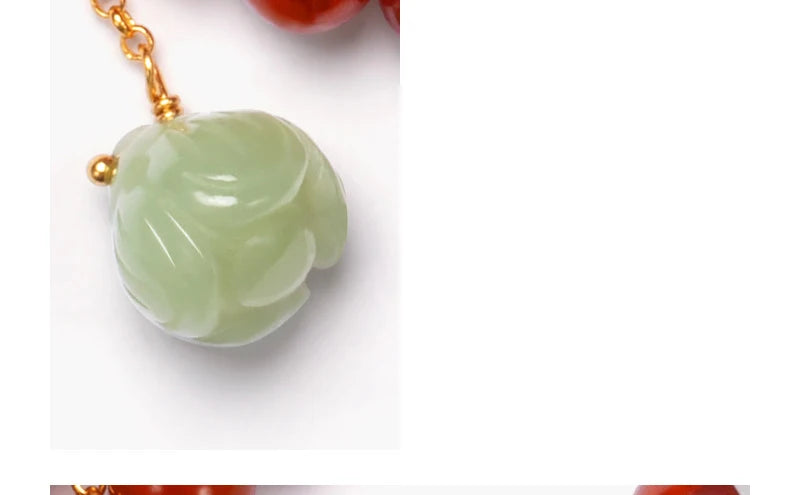 Sichuan Nanhong Two-Turn Hetian Jade Bracelet — Silver-Gold