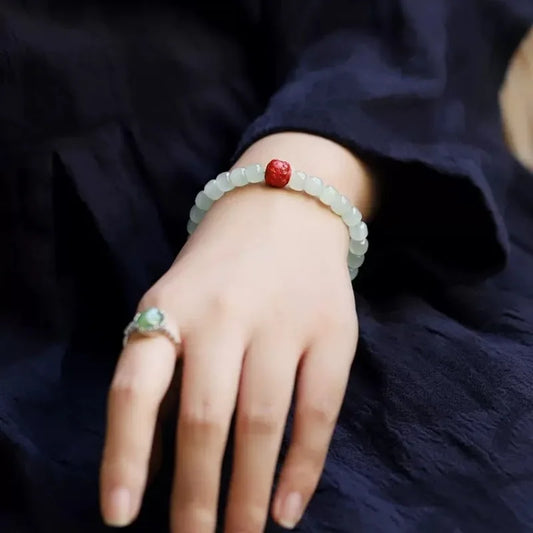 Hetian Jade Buddha Bracelet — Benmingnian Protection for Couples