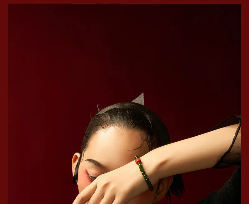 Hotan Jasper & 6mm Red Pearl S925 Bracelet — Fengshui Charm