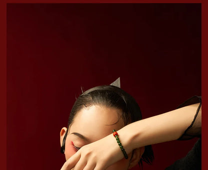 Hotan Jasper & 6mm Red Pearl S925 Bracelet — Fengshui Charm