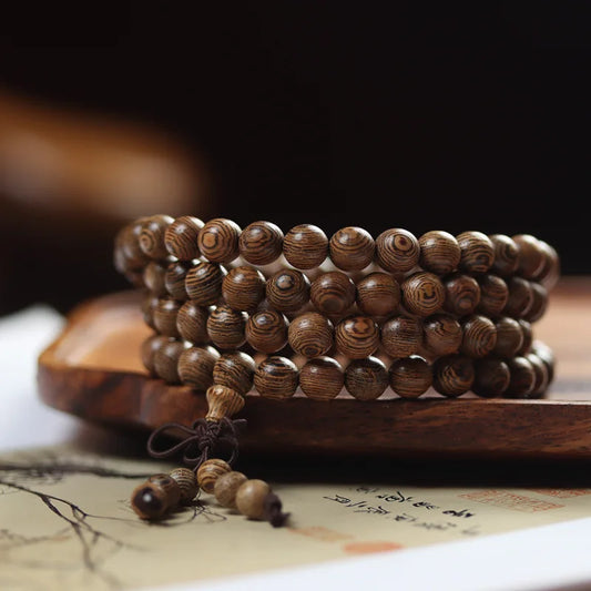 Old Seasoned Chicken Wing Wooden Buddha Prayer Beads Pieces Wind Men And Women Bracelet Holding Gift  Wooden jewelry