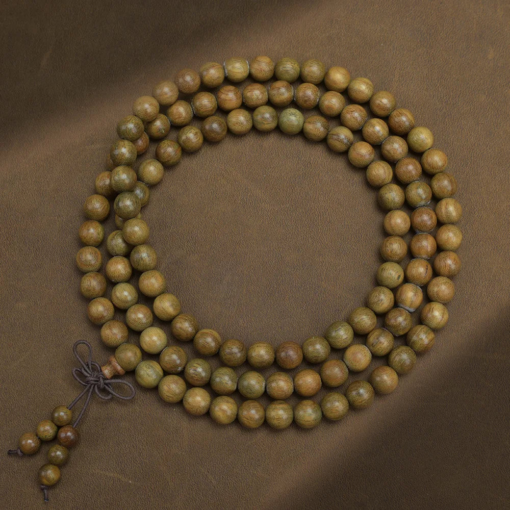 Green Buddha Sandalwood Bracelet — Ethnic Feng Shui Charm