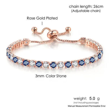 Mystic Blue Zirconia Adjustable Tennis Bracelet