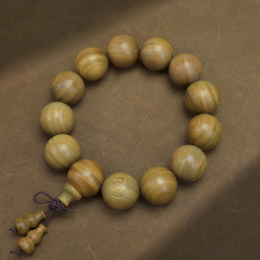 Green Buddha Sandalwood Bracelet — Ethnic Feng Shui Charm