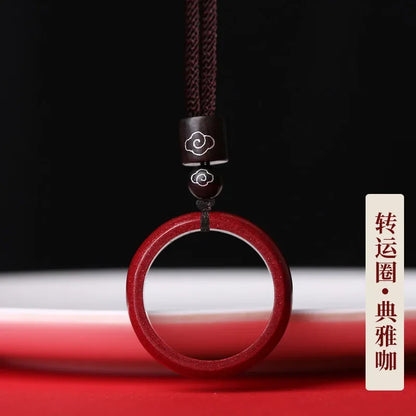 Cinnabar Six-Character Birth-Year Pendant Necklace