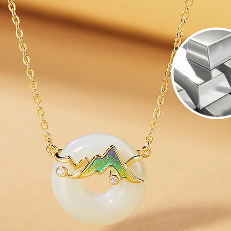 Sterling Silver & Hotan Jade 2-Piece Bracelet Necklace Set