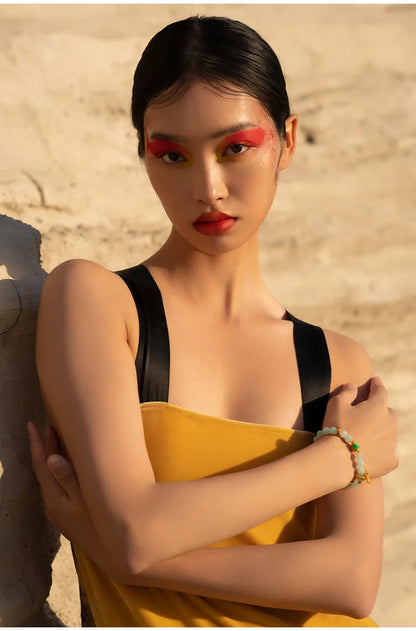 Natural A-Grade Jadeite Bead Bracelet — S925 Silver Mother's Gift