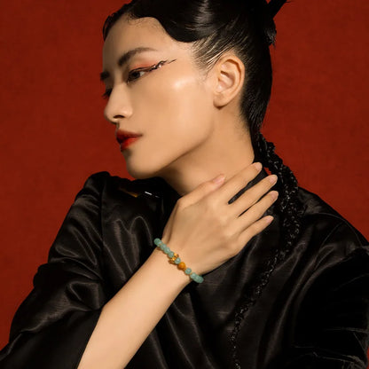 Hetian Jade Bead Bracelet | Tibetan Silver Minimalist