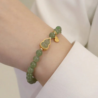 Fu Character Hotan Jade Gourd Bracelet — Sailor Chain Gift