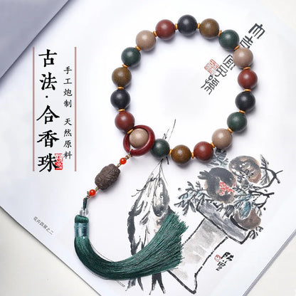 Harmony Elements 17-Bead Five-Directions Herbal Wood Buddha Bracelet