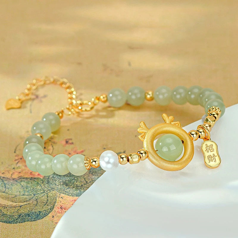 Hotan Jade Dragon Bracelet — Zodiac Birthday Gift