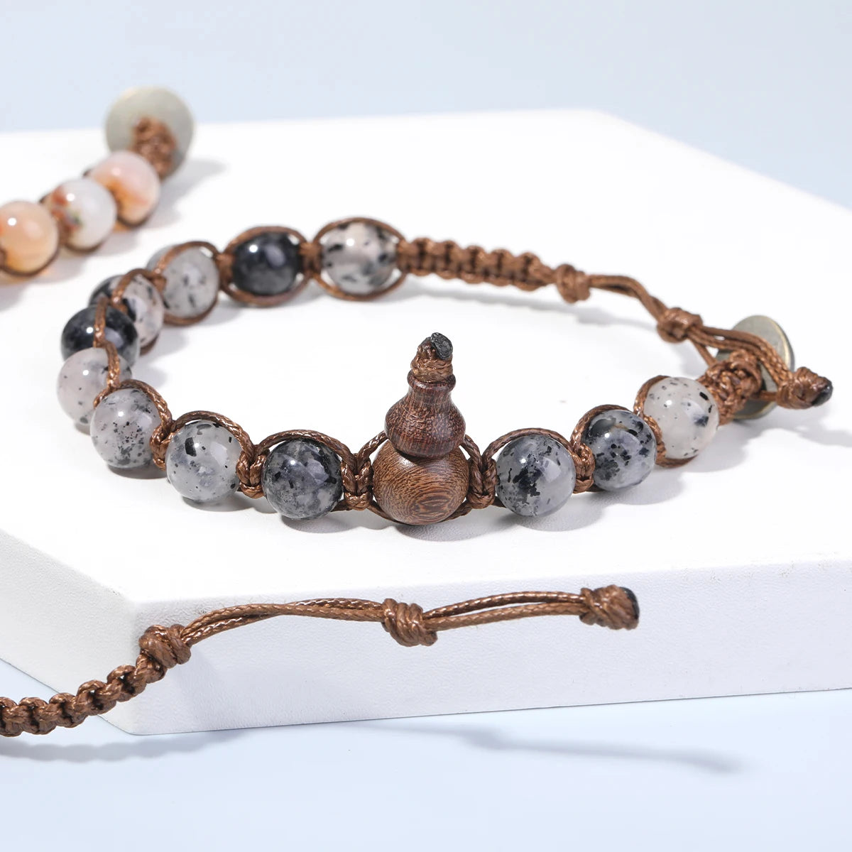 藏式金刚结天然石多色编绳手链｜护结平安 可调节情侣款