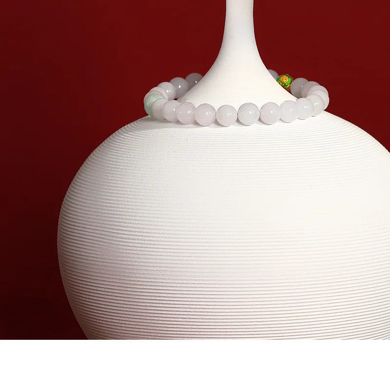 Hand-Carved Natural Jade Emerald Adjustable Bangle – Ethnic Tibetan Silver