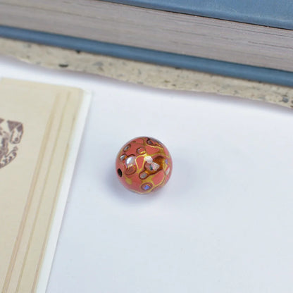 Antique Wood Circle Bracelet with Mother-of-Pearl Luck Charm