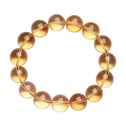 Natural Citrine 10-12mm Beaded Bracelet — Unisex Handmade