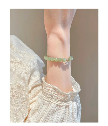 Purple Hetian Jade Wedding Bracelet｜Natural Beaded Strand for Women