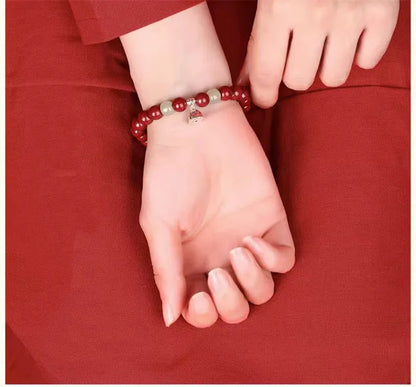 Cinnabar Ben Ming Nian Red-Rope Wealth Amulet Bracelet