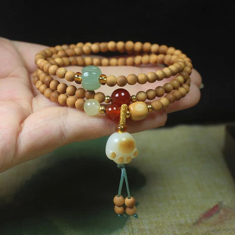 Old Sandalwood Prayer Beads Bracelet – Feng Shui Talisman