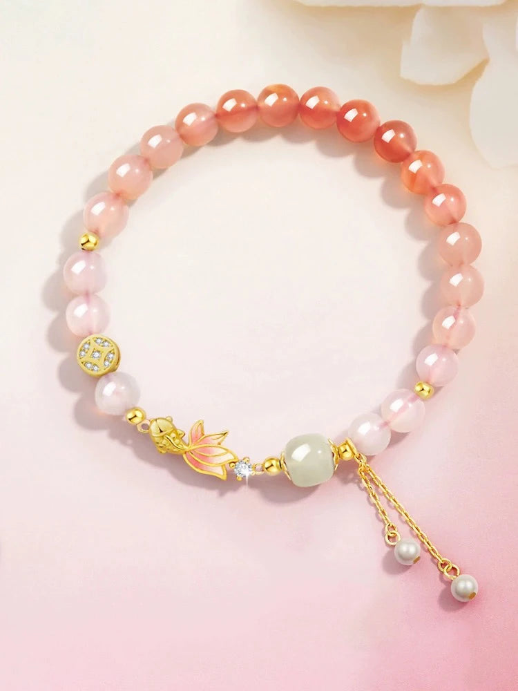 Brocaded Carp Multi-Treasure Hetian Jade & Agate Bracelet