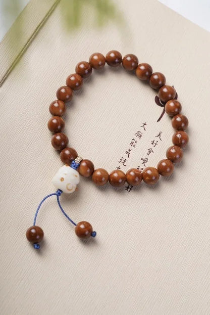 Ancient Bodhi Wood Bracelet — Single Circle DIY Lucky Beads