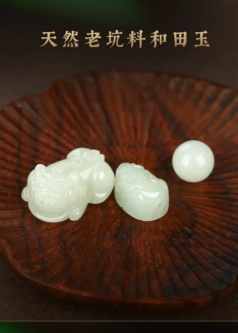 Natural Bracelet For Male High End Hotan Jade Pixiu Attracts Money And Obsidian Five Way God Of Wealth Buddha Beads Give Gifts