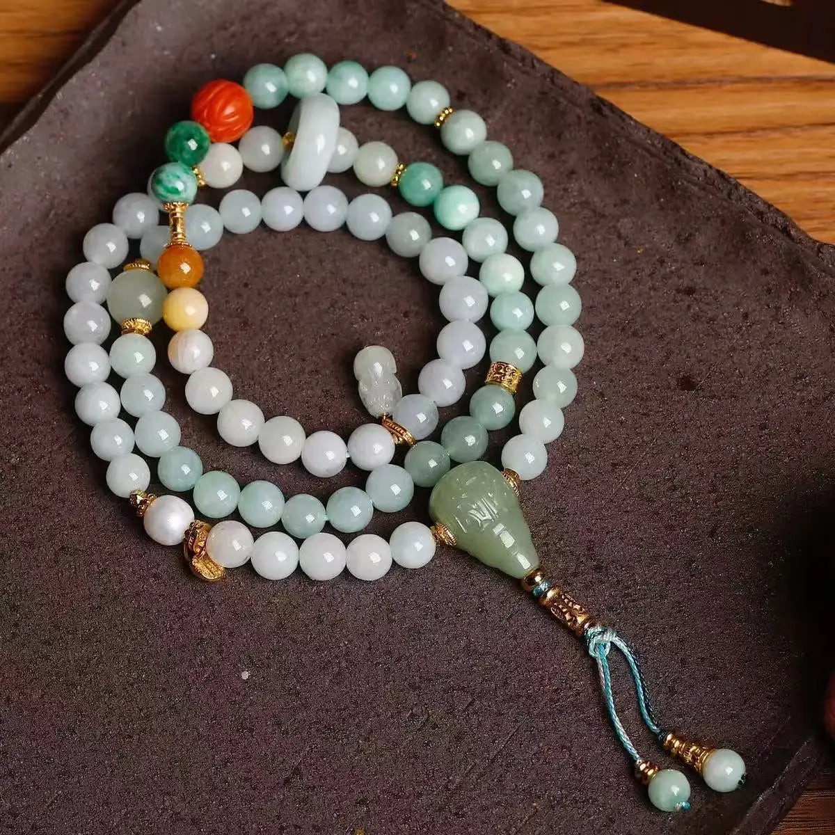 Natural Type A Jadeite Bracelet For Women High-End Chinese-Style And Retro Design  Necklace Or Bracelet Wear Support Wholesale