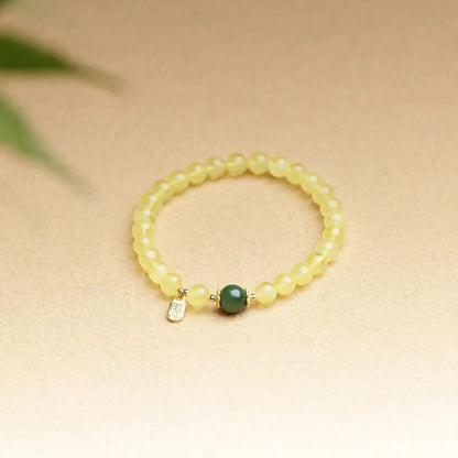 Beeswax & Hotan Jade Luck Bracelet — Single Loop Elegance