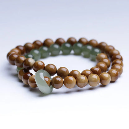 Hotan Jade 8mm Double-Layer Buddhist Bracelet｜Feng Shui Amulet