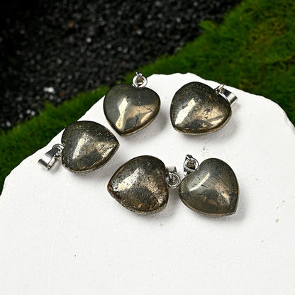 天然黄铁矿心形吊坠｜愚人金招财护主开运幸运挂件