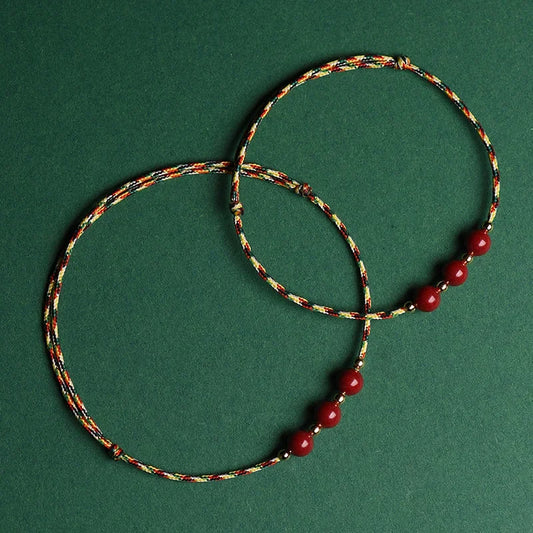 Mystic Cinnabar Red Rope Bracelet for Luck & Protection