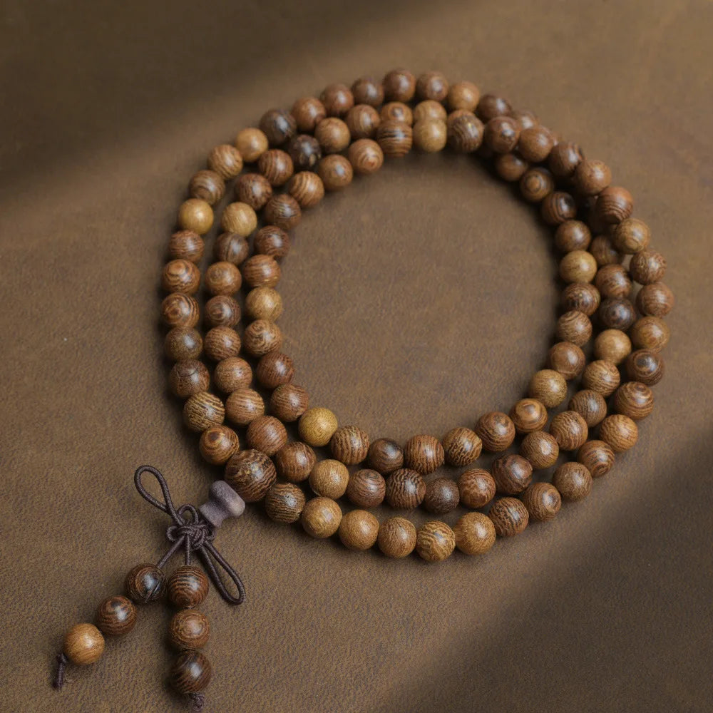 Old Seasoned Chicken Wing Wooden Buddha Prayer Beads Pieces Wind Men And Women Bracelet Holding Gift  Wooden jewelry
