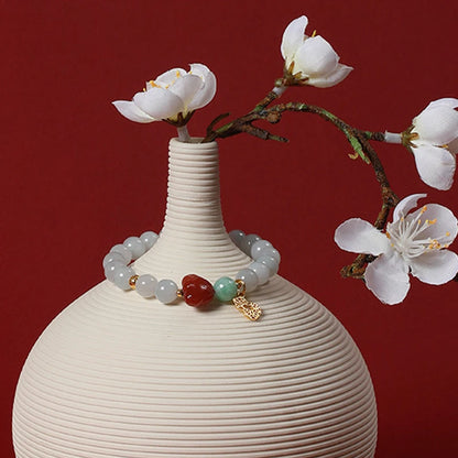 Light Purple Hetian Jade & Pearl Bracelet｜Elegant Continuous Hand String Gift