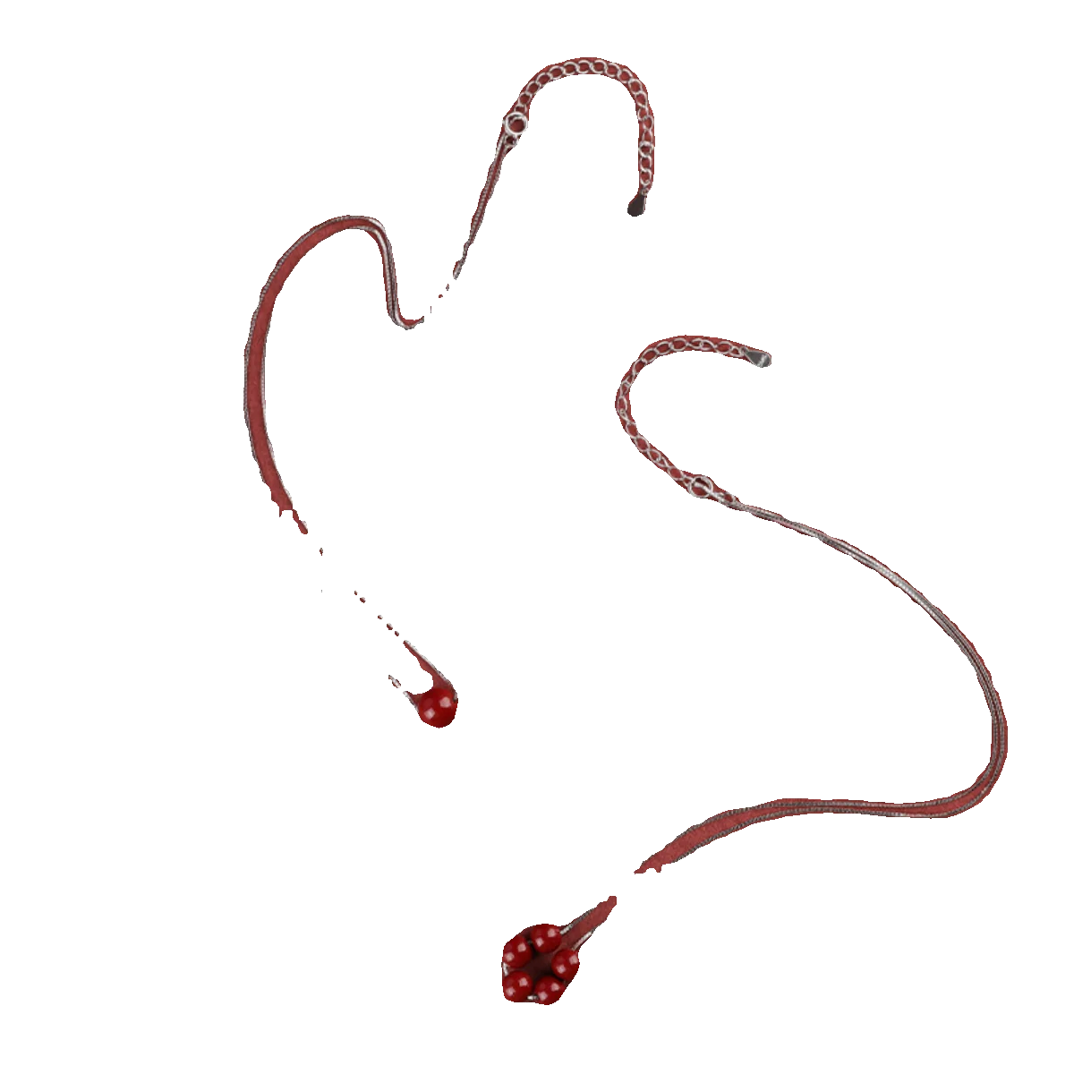 Natural Cinnabar Water-Drop Pendant Necklace｜Silver Chain Lucky Beads