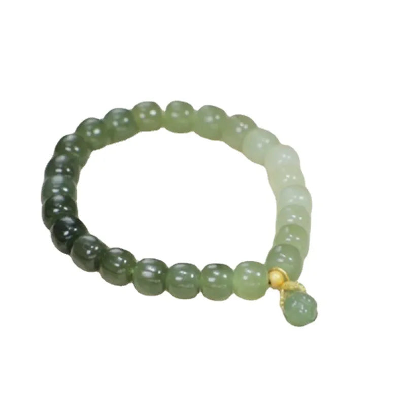 Natural Hetian Jade Pearl Bracelet｜Fresh Single-Loop Charm