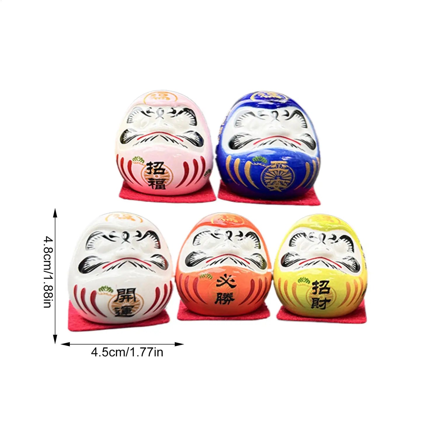 日式达摩陶瓷许愿摆件｜小号招财开运禅意摆设