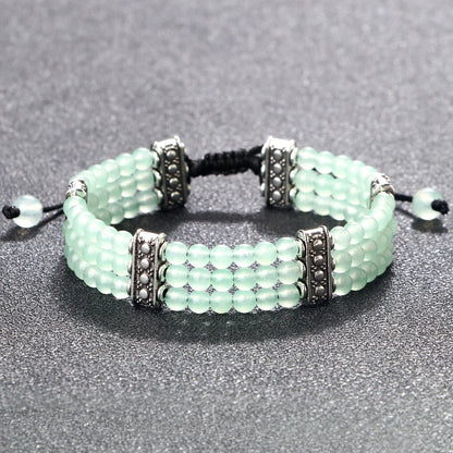 4mm虎眼石三层编织手链｜灵性护身开运手环