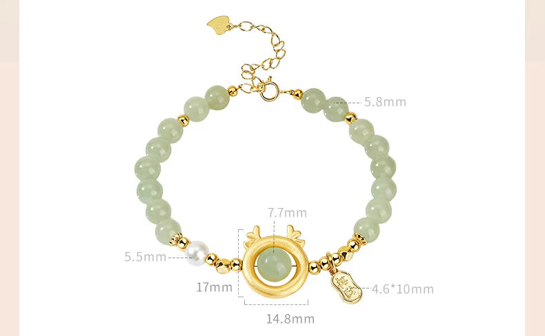 Hotan Jade Dragon Bracelet — Zodiac Birthday Gift
