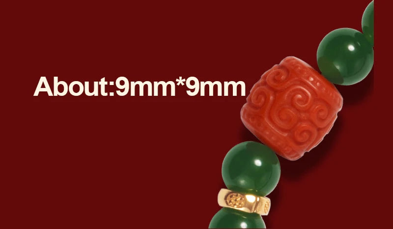 Hotan Jasper & 6mm Red Pearl S925 Bracelet — Fengshui Charm