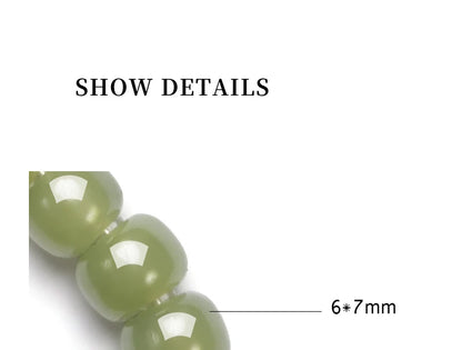 Natural Hetian Jade & Tibetan Silver Stretch Bracelet