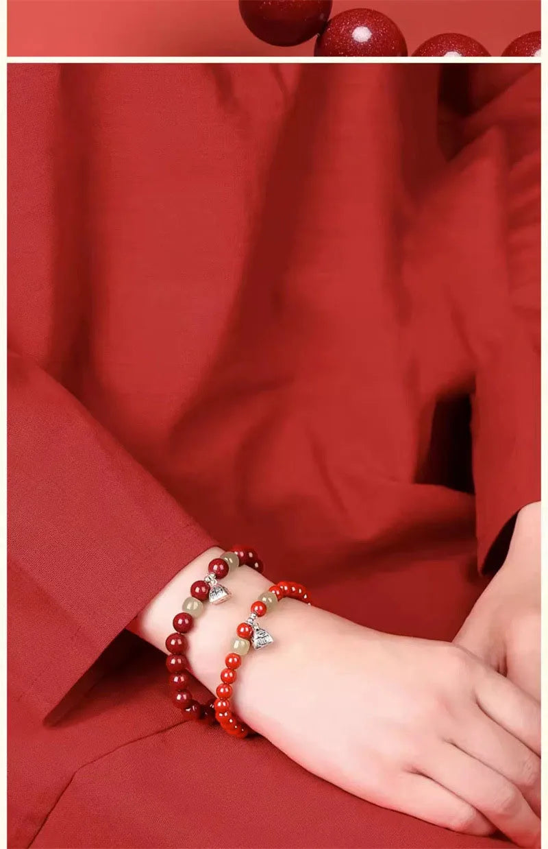 Cinnabar Ben Ming Nian Red-Rope Wealth Amulet Bracelet