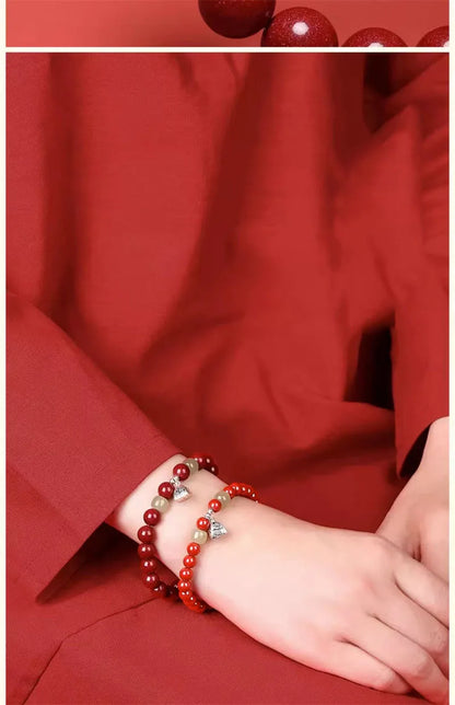 Cinnabar Ben Ming Nian Red-Rope Wealth Amulet Bracelet