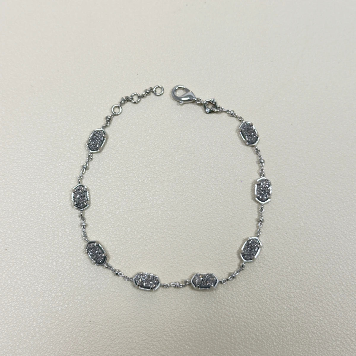 Natural Drusy Crystal Link Bracelet — Healing Gift