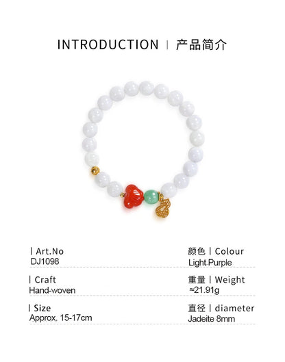 Light Purple Hetian Jade & Pearl Bracelet｜Elegant Continuous Hand String Gift
