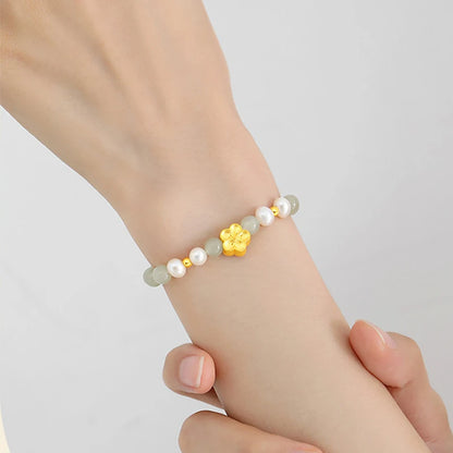 Natural Hetian Jade Leaf Bracelet — Elegant Luck & Protection