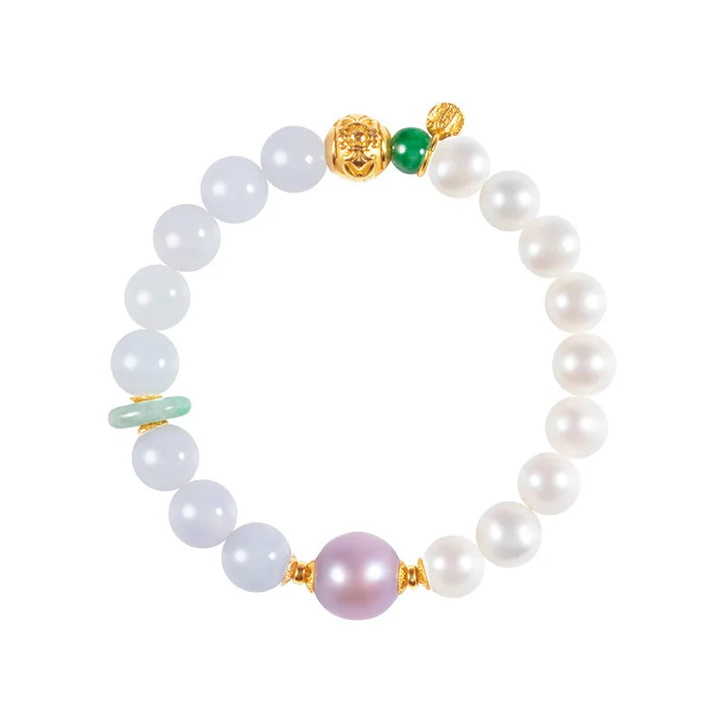 Myanmar Jadeite & Pearl 18K Gold Beaded Bracelet
