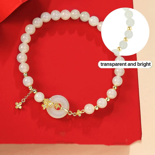 Hetian Jade Osmanthus Tassel Necklace｜Chinese Collarbone Chain