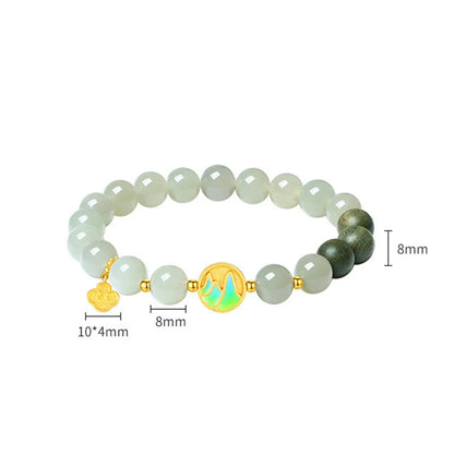 Green Enamel Bead Bracelet Hetian Jade – Feng Shui Charm