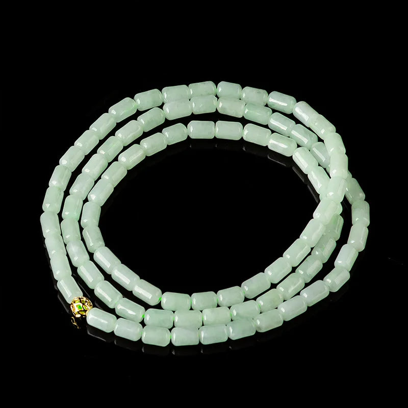 Three‑Ring Light Green Jade Bracelet — Feng Shui Elegance